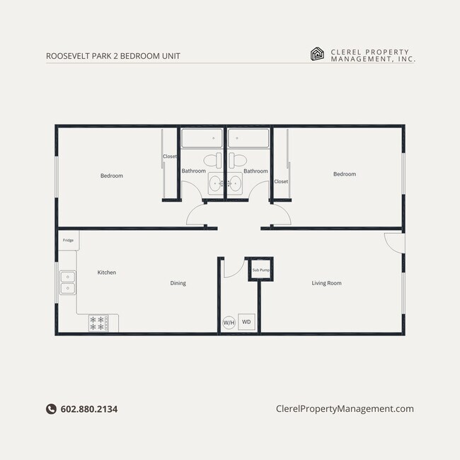 2 bedroom - 2 bath 2nd Floor floor plan